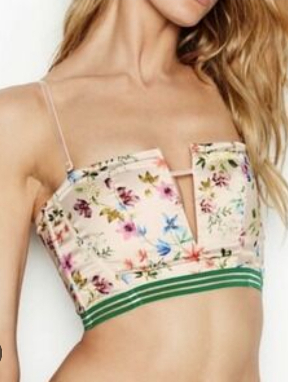 Victoria's Secret Very  SexyY2k Floral Longline Bralette Corset in Cream NWOT